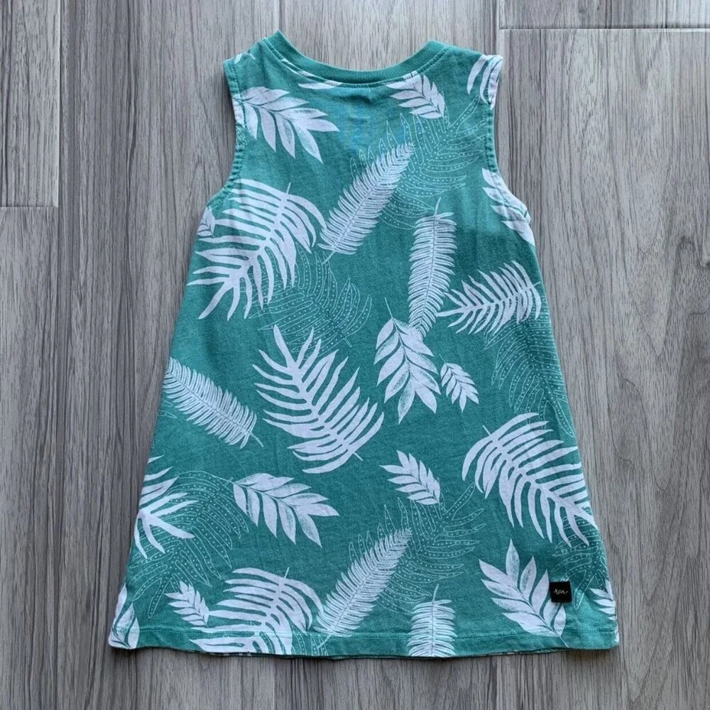 Tea Collection Fern Leaf Wrap Neck Dress
